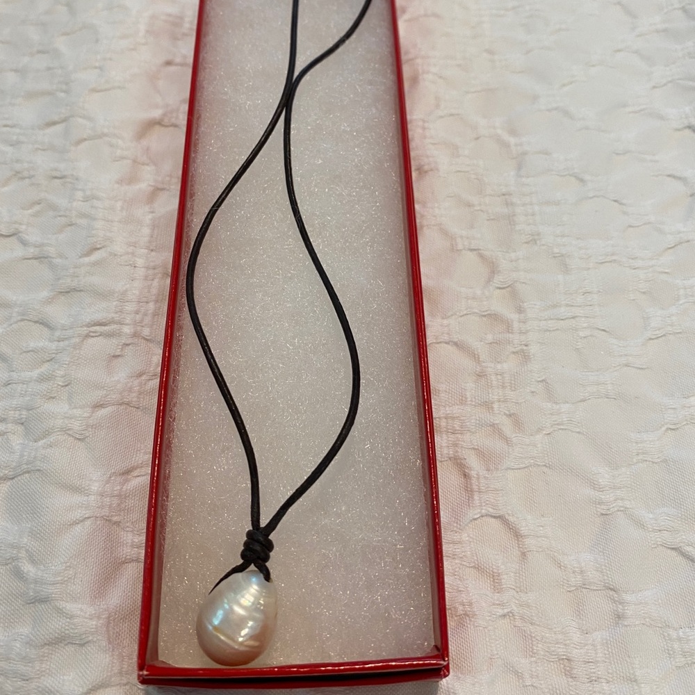 Faux pearl necklace